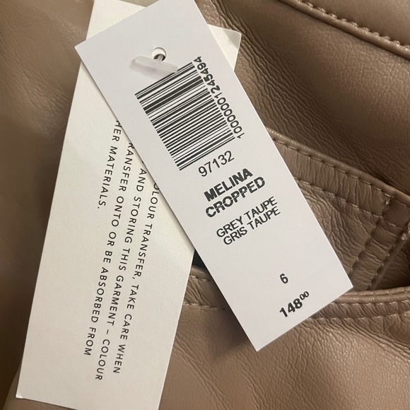 NWT Aritzia- Wilfred Melina Leather Cropped Pants - Picture 7 of 8